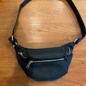 H&M vegan black “leather” hip bag